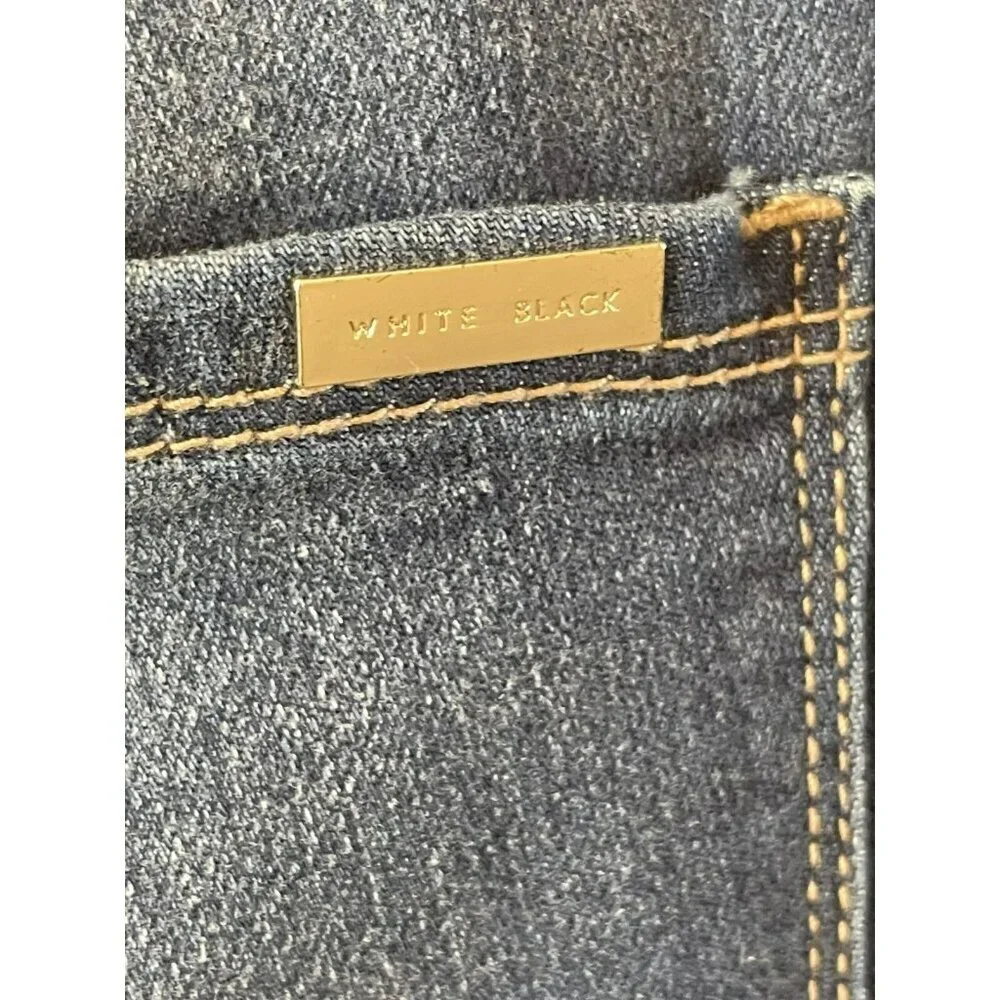 NWOT White House Black Market Womens Sky Utility Trouser Denim Jeans sz 4 Dark